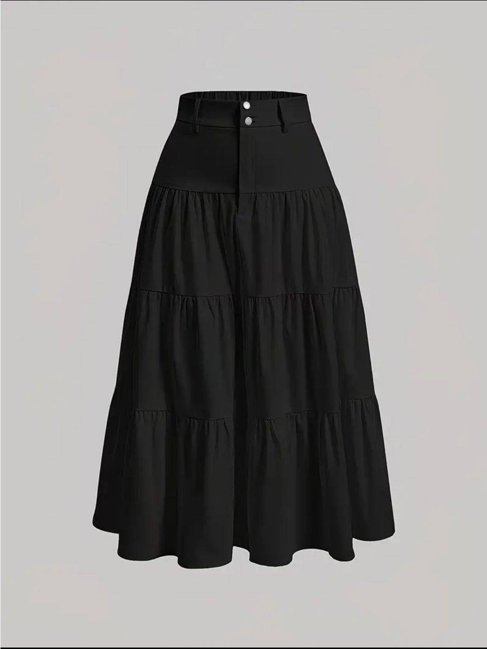 Black maxi skirt with belt loops
